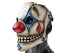Genuine Leather Mask - Shattered Clown - Thick Straps w Velcro Included - Wide Mouth Edition