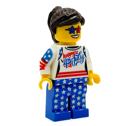 4th of July Girl Minifig made using LEGO parts - 