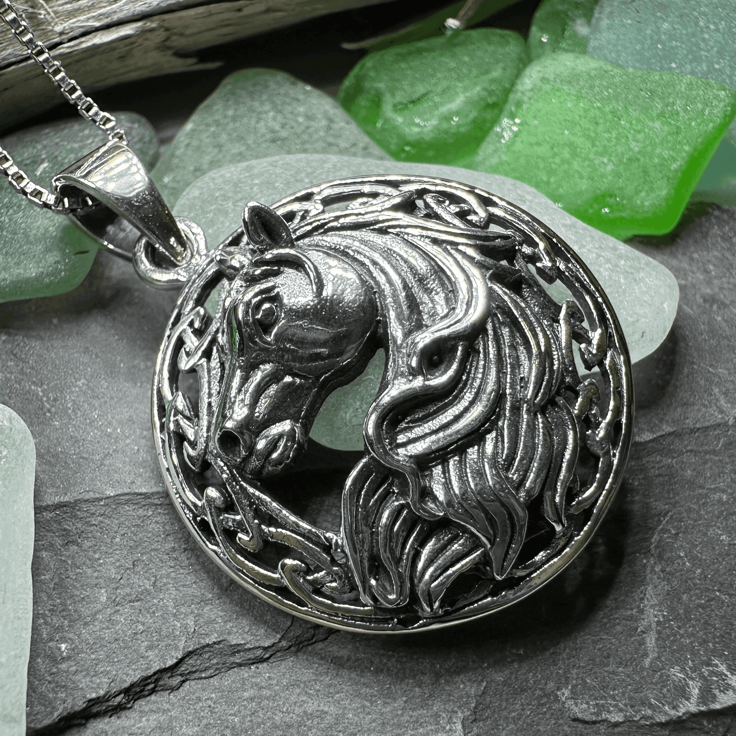 Roan Celtic Horse Necklace - 18
