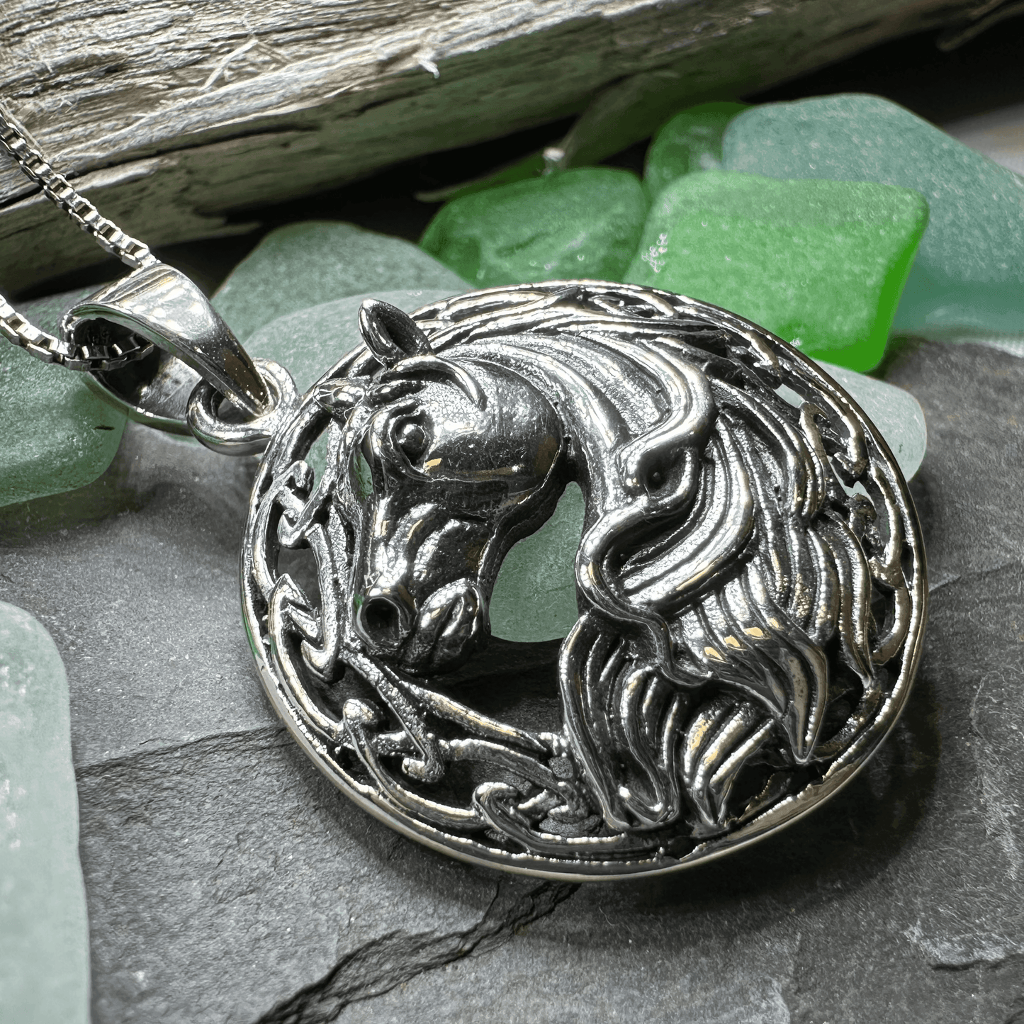 Roan Celtic Horse Necklace - 18