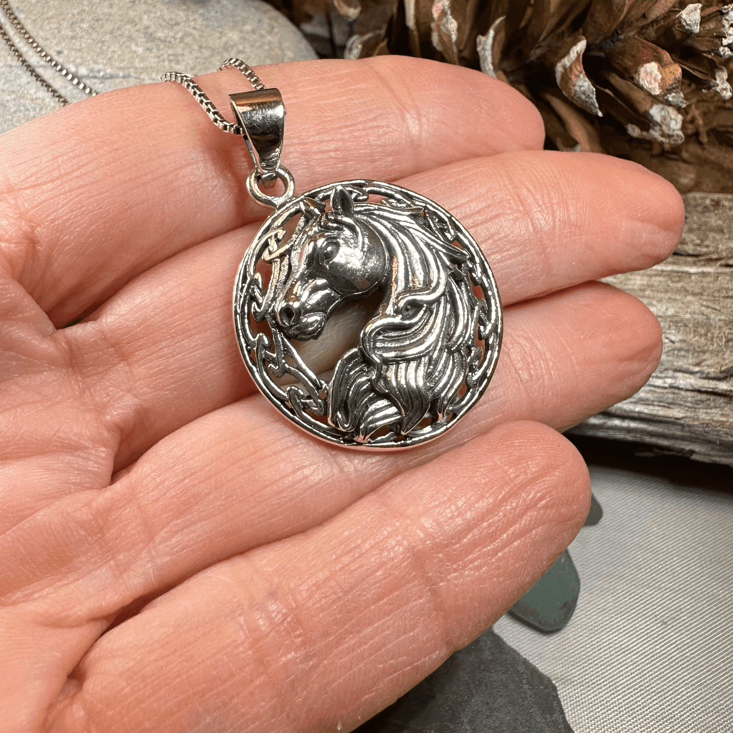 Roan Celtic Horse Necklace - 18