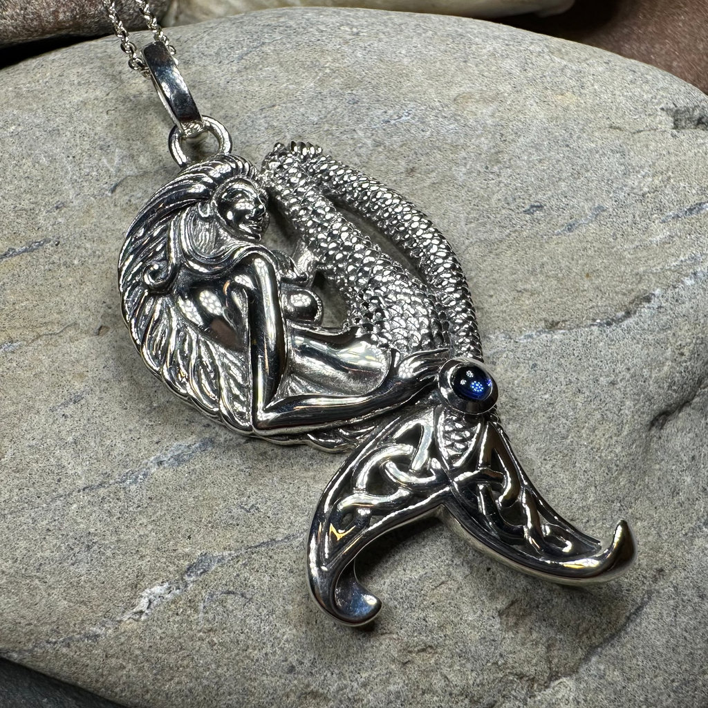 Eldoris Sapphire Celtic Mermaid Necklace