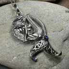 Eldoris Sapphire Celtic Mermaid Necklace