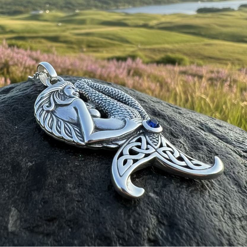Eldoris Sapphire Celtic Mermaid Necklace