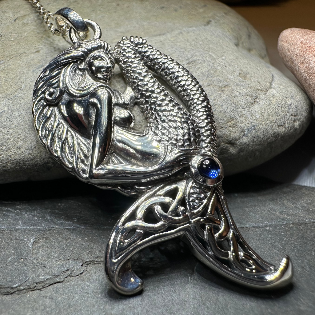 Eldoris Sapphire Celtic Mermaid Necklace