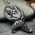 Eldoris Sapphire Celtic Mermaid Necklace