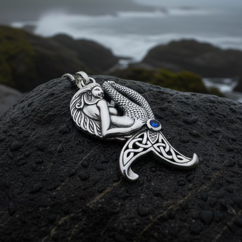 Eldoris Sapphire Celtic Mermaid Necklace