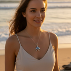 Blue Celtic Turtle Necklace