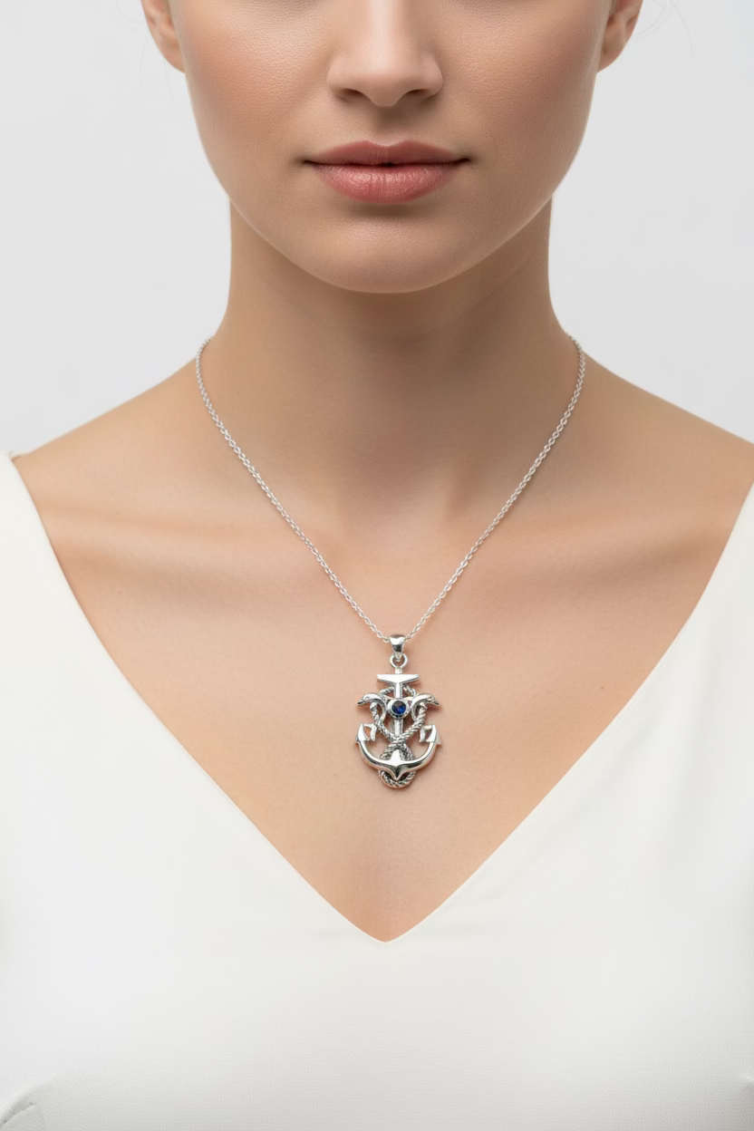 Dolphin Anchor Necklace