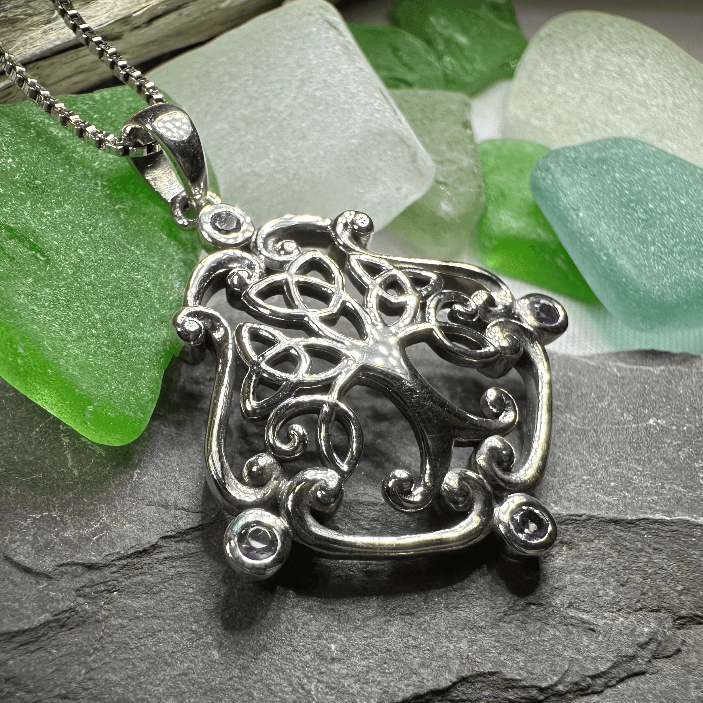 Amethyst Tree of Life Necklace - 18