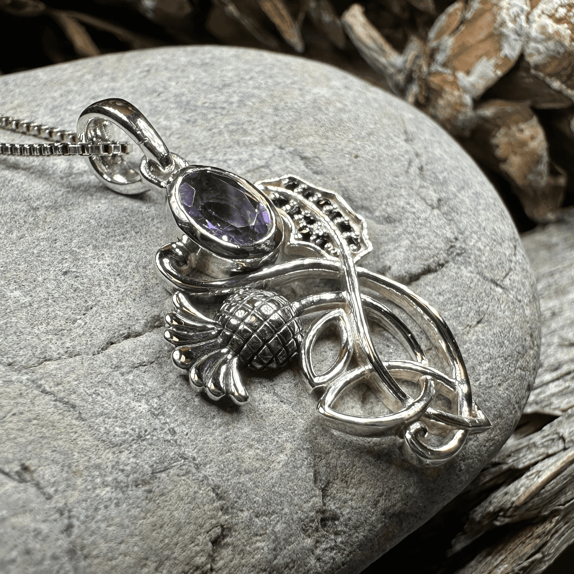Mirren Amethyst Thistle Necklace - 