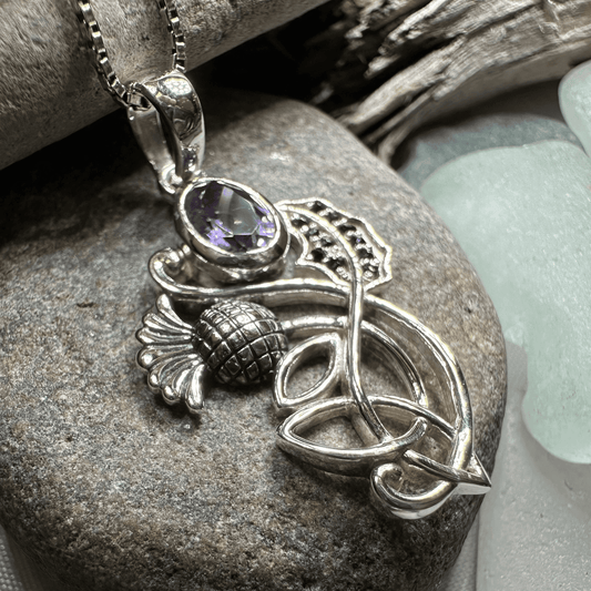 Mirren Amethyst Thistle Necklace - 