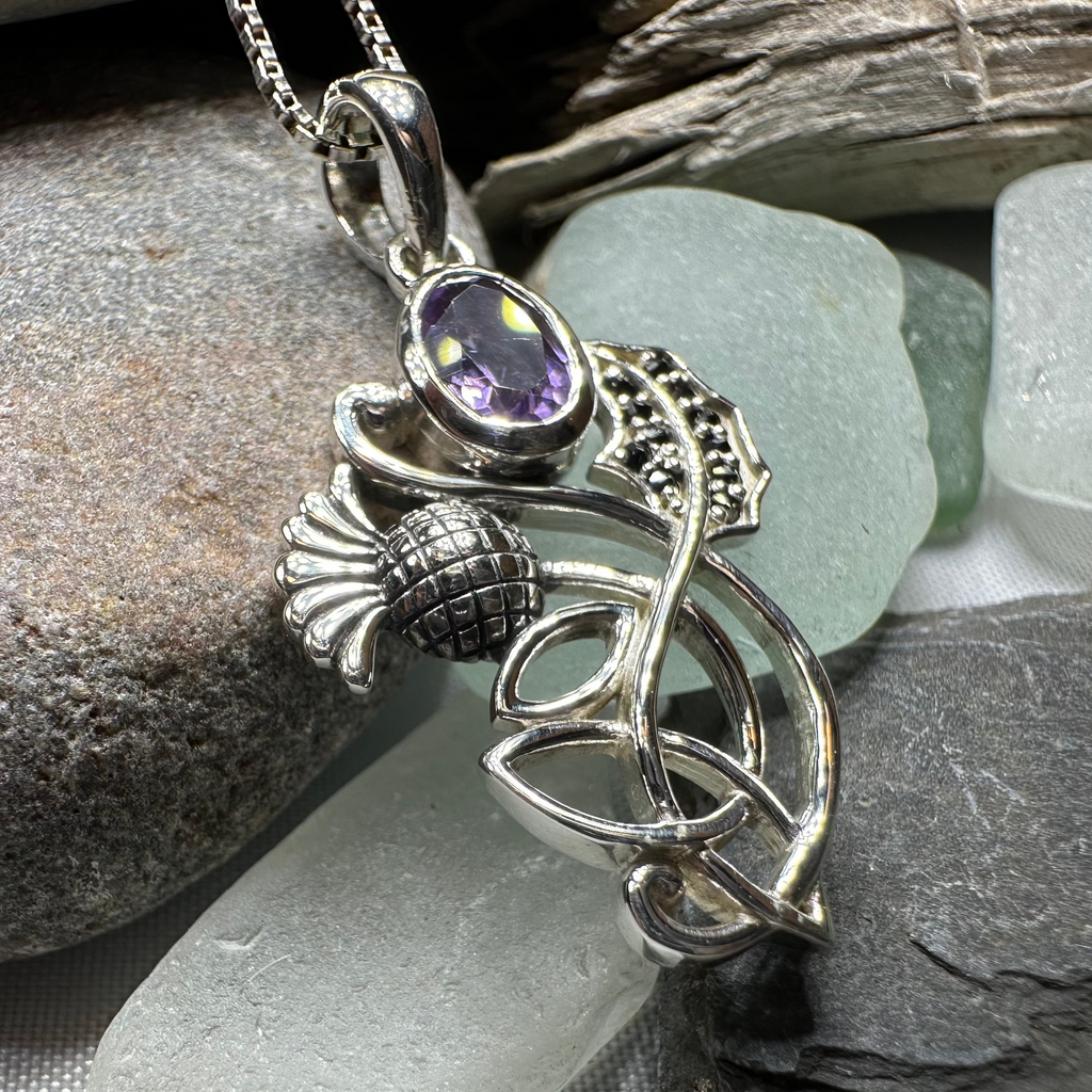 Mirren Amethyst Thistle Necklace