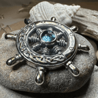 Keswick Ship's Wheel Necklace - 18 / Amethyst