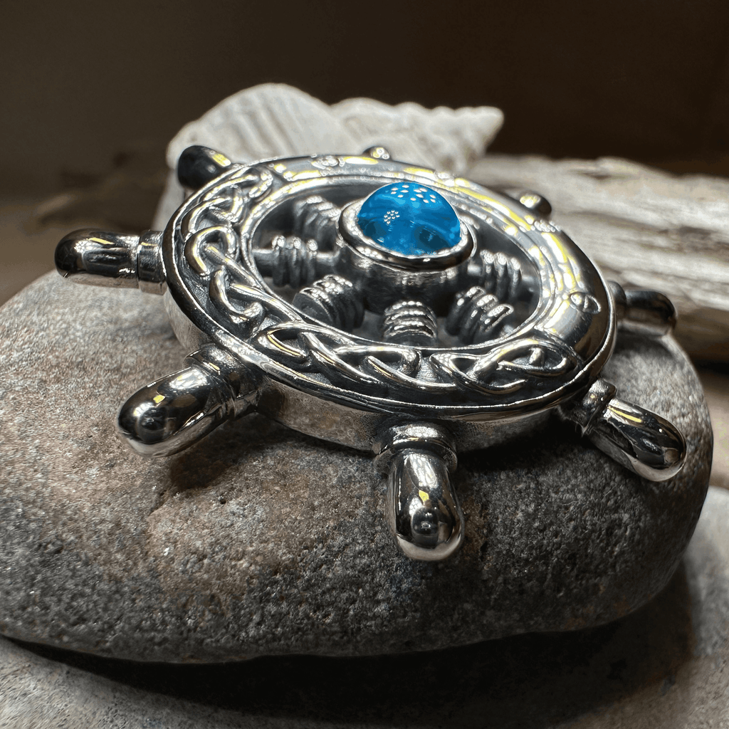 Keswick Ship's Wheel Necklace - 18 / Topaz