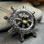 Keswick Ship's Wheel Necklace - 18 / Peridot