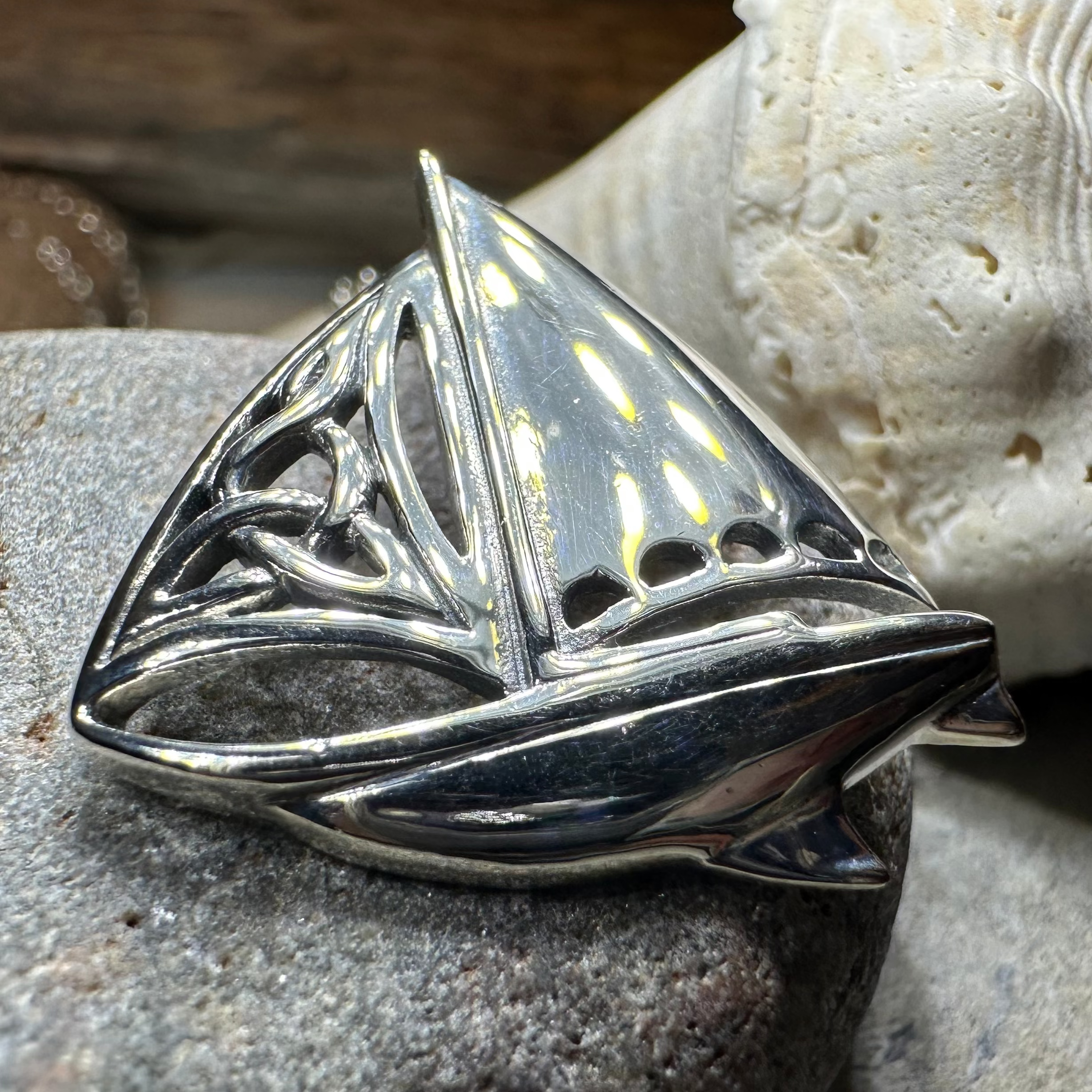 Celtic Sailboat Necklace