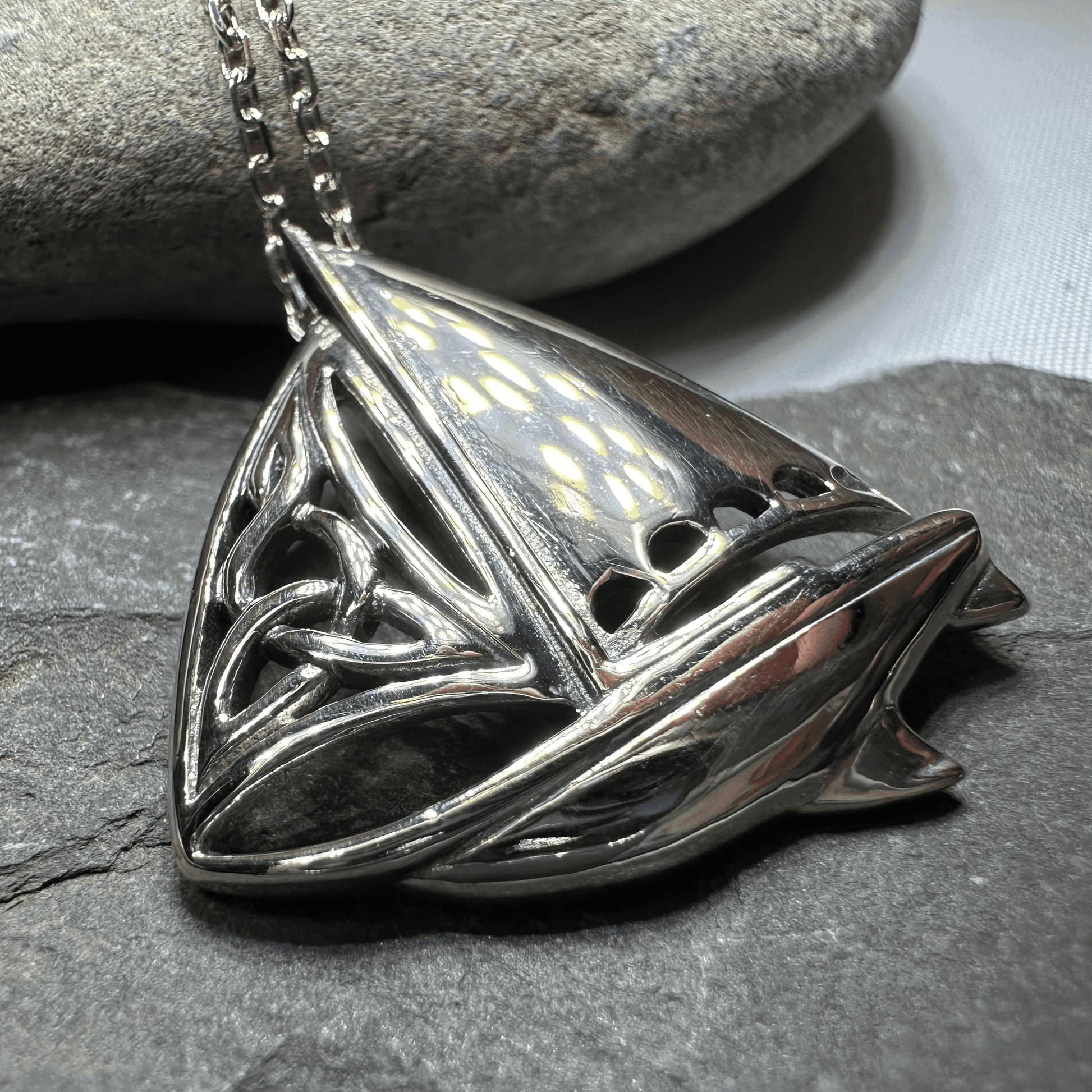 Celtic Sailboat Necklace - 18