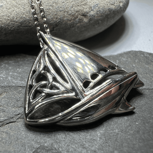 Celtic Sailboat Necklace - 18