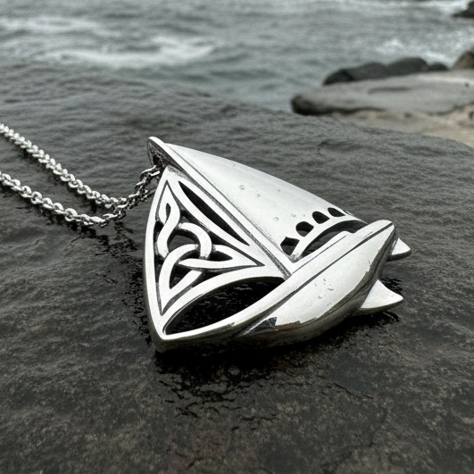 Celtic Sailboat Necklace