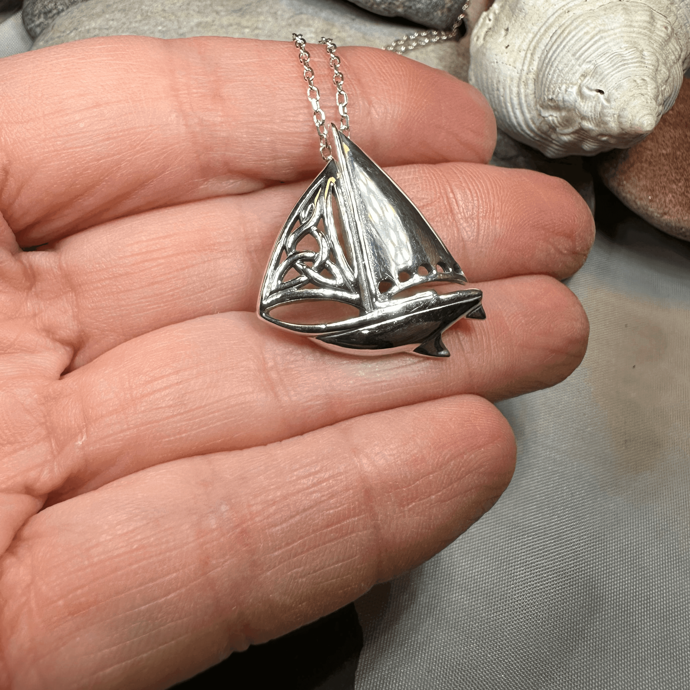 Celtic Sailboat Necklace