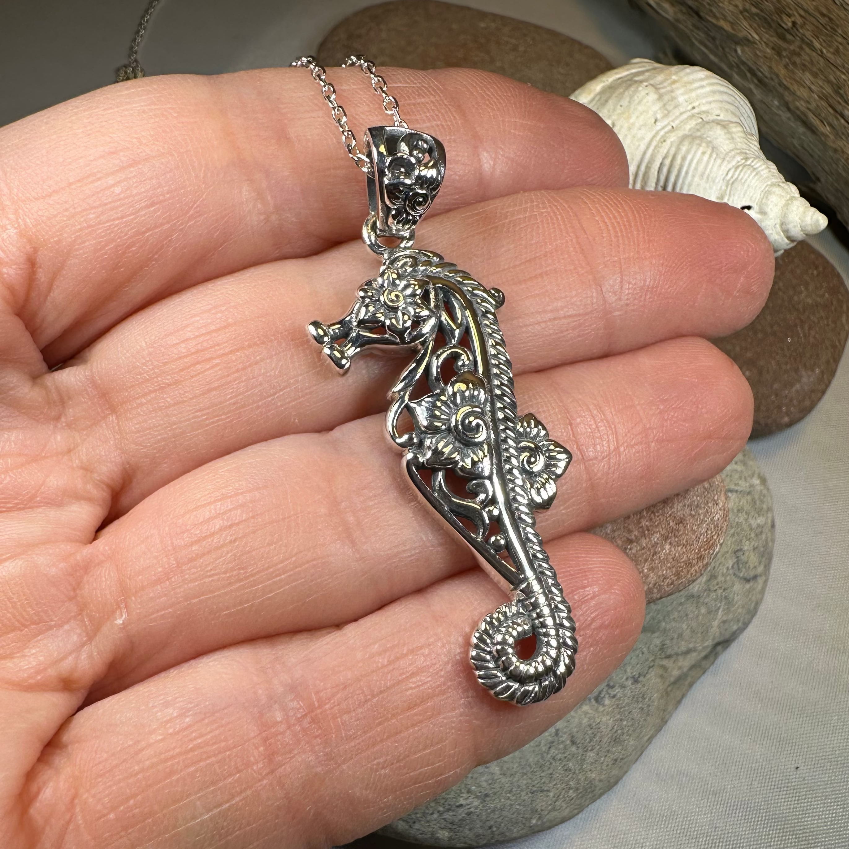 Blooming Seahorse Necklace