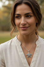 Blooming Turtle Necklace