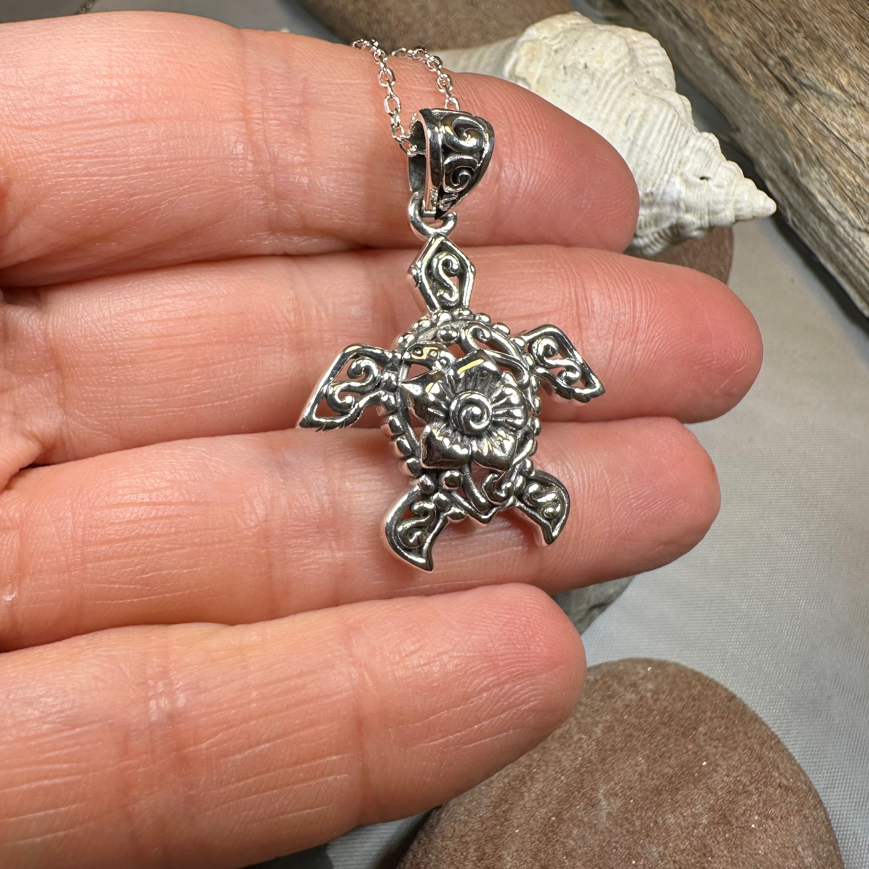 Blooming Turtle Necklace