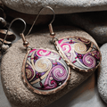 Firestorm Celtic Spiral Copper Earrings - 