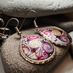 Firestorm Celtic Spiral Copper Earrings - 