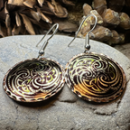 Mystical Celtic Spiral Copper Earrings