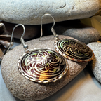 Mystical Celtic Spiral Copper Earrings