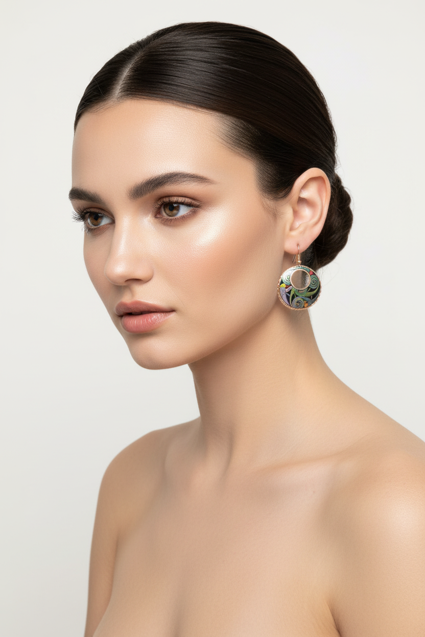 Rainswept Celtic Spiral Copper Earrings