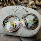 Rainswept Celtic Spiral Copper Earrings