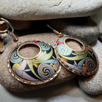 Rainswept Celtic Spiral Copper Earrings