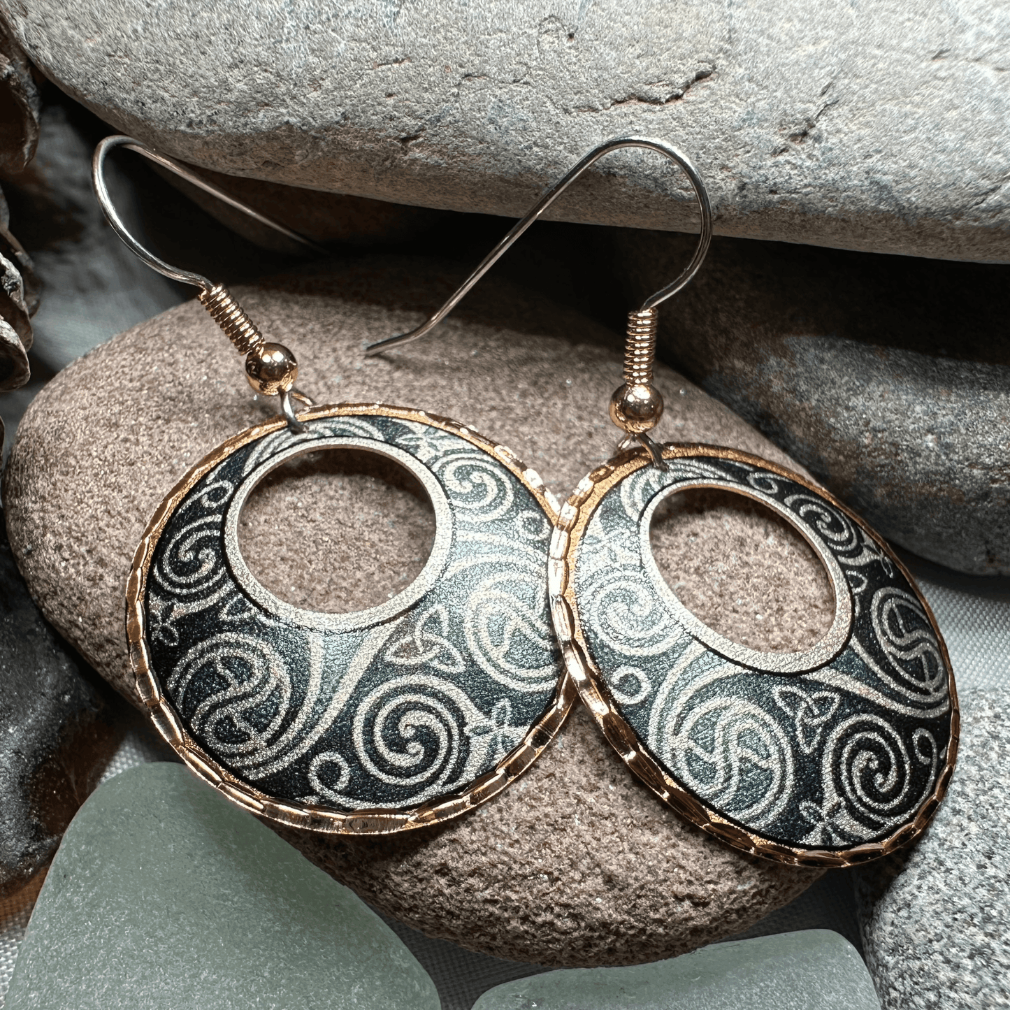 Renewal Celtic Spiral Copper Earrings - 