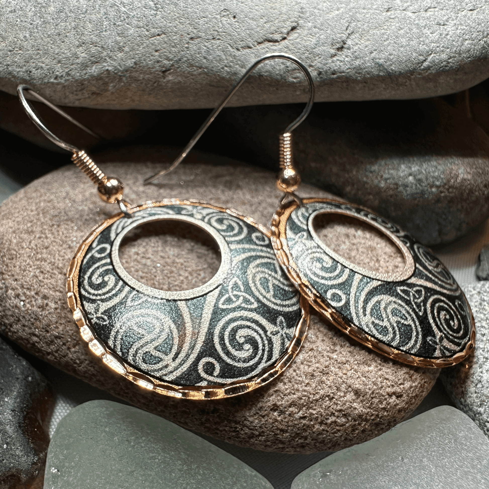 Renewal Celtic Spiral Copper Earrings - 