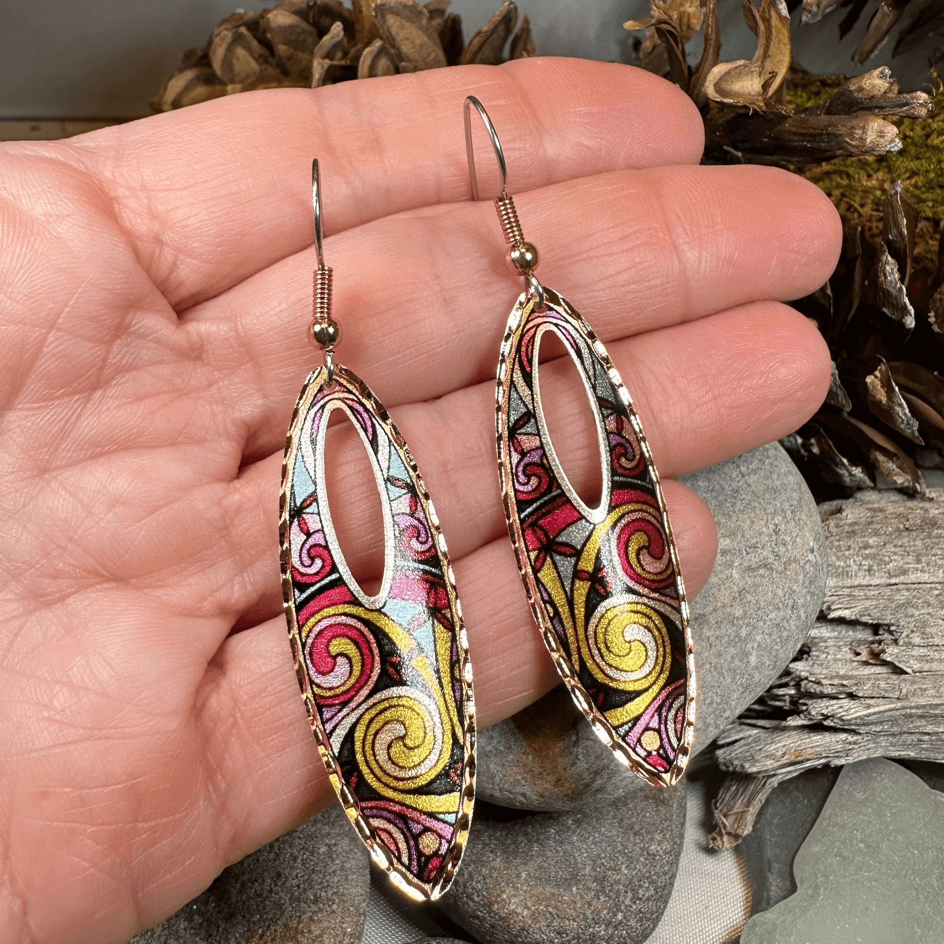 Free Spirit Celtic Spiral Copper Earrings - 