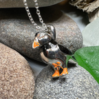 Enamel Puffin Necklace