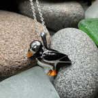 Enamel Puffin Necklace