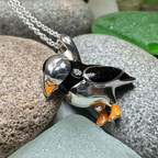 Enamel Puffin Necklace