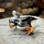 Enamel Puffin Necklace