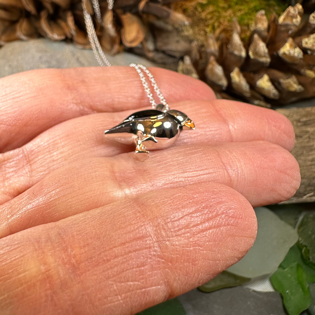 Enamel Puffin Necklace