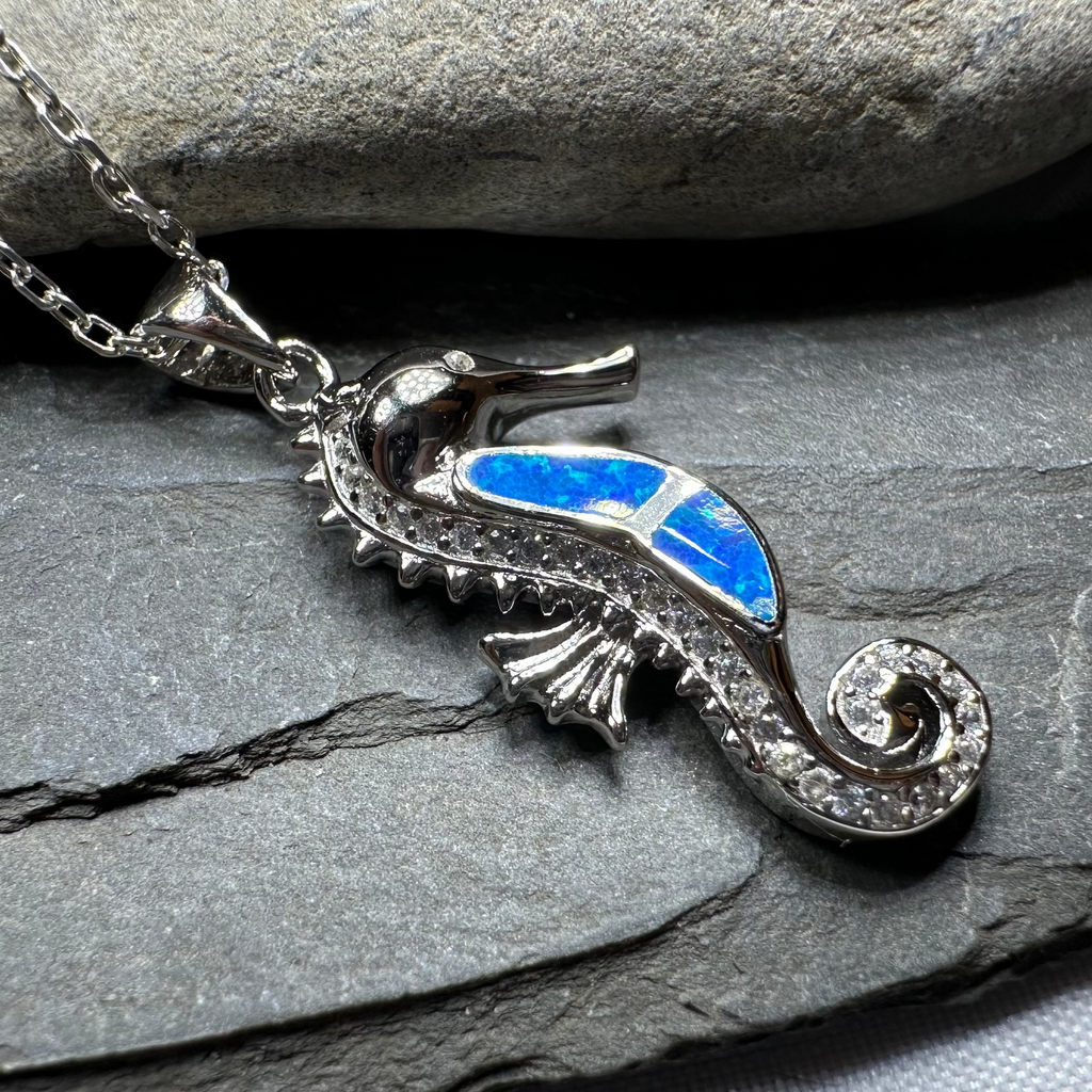 Petite Opal Seahorse Necklace