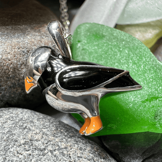 Enamel Puffin Necklace - 18