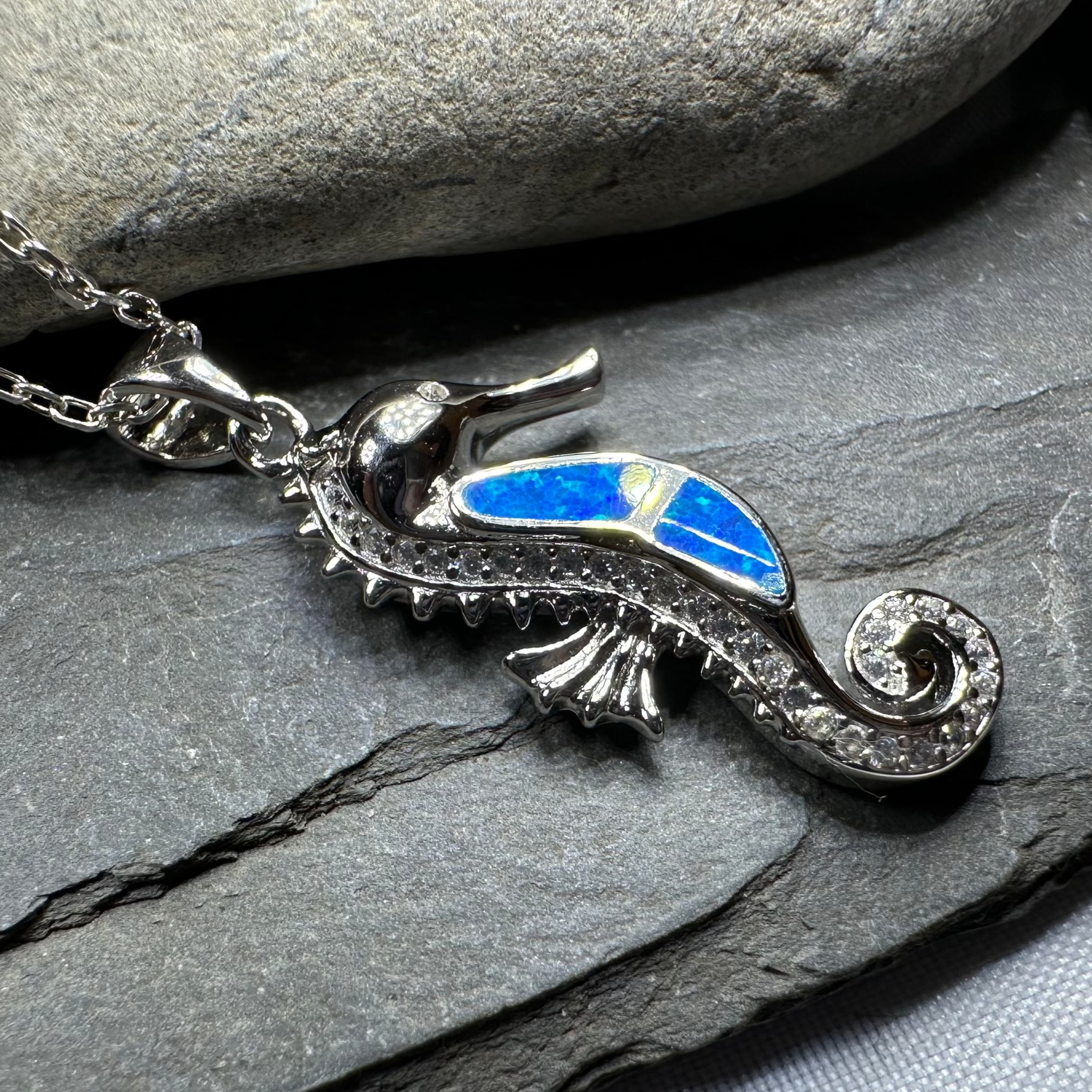 Petite Opal Seahorse Necklace