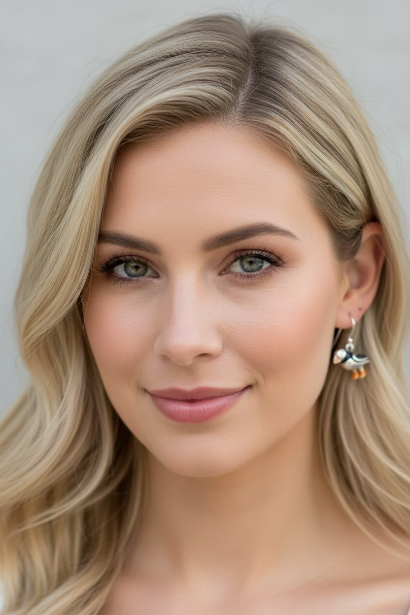 Enamel Puffin Earrings