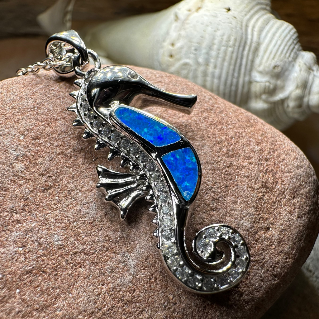 Petite Opal Seahorse Necklace