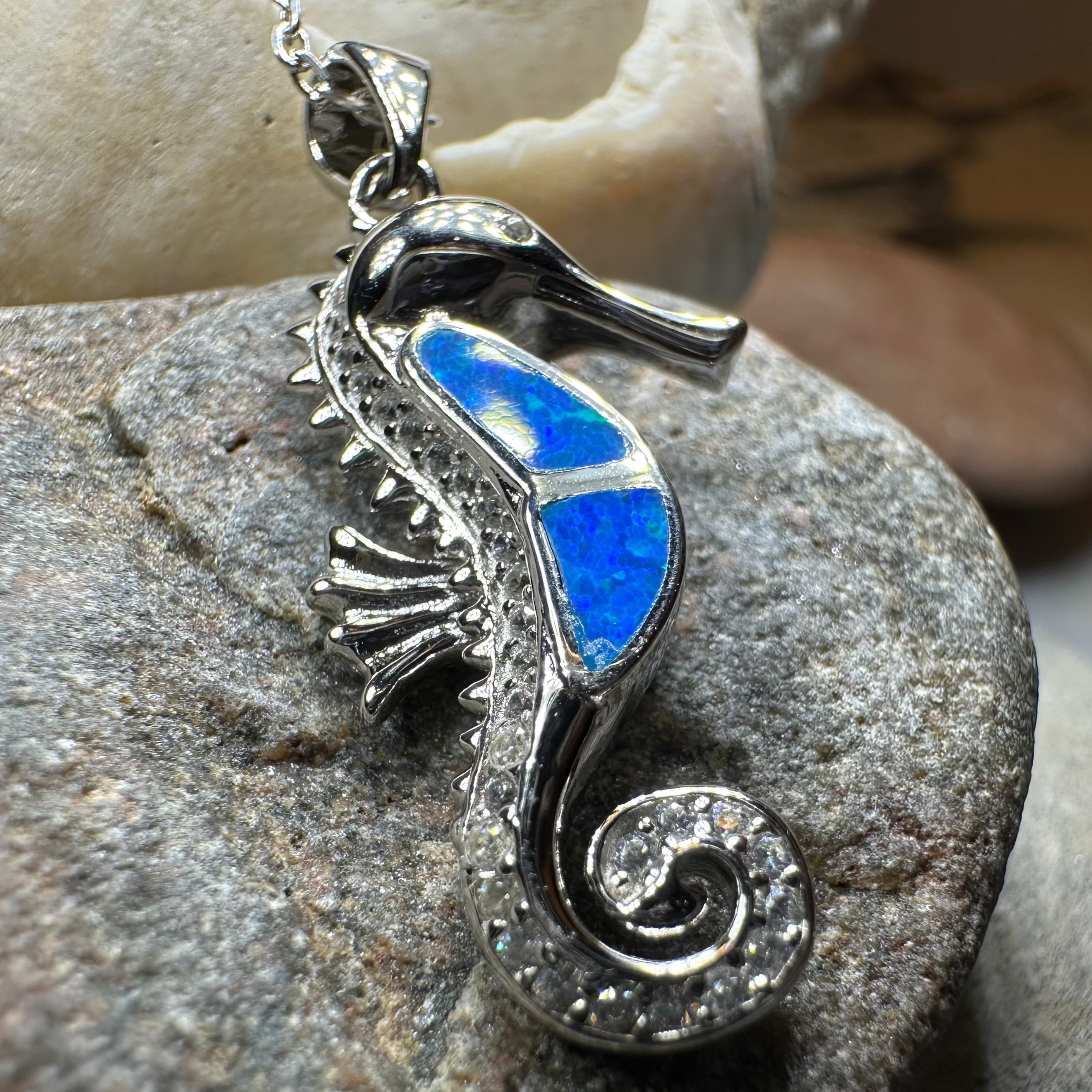 Petite Opal Seahorse Necklace