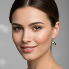Enamel Puffin Earrings